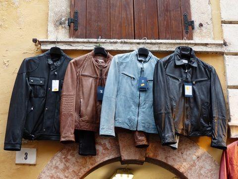Men's Embroidery Rock Genuine Leather Denim Jacket | PalaLeather